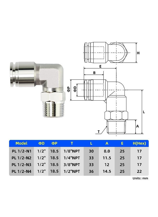 Generic - 2pcs 304 Stainless Steel Pipe Male Elbow Fitting, - Image 1