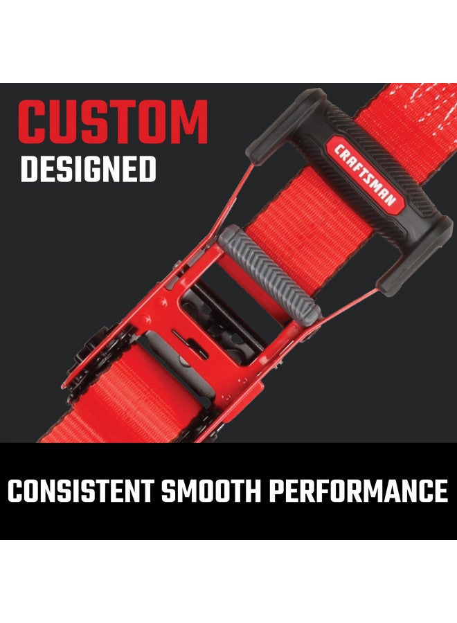 CRAFTSMAN حزام ربط رافعة CRAFTSMAN CMXAZBS10000J أسود/أحمر 2" × 27' مع خطاف مزدوج J - وزن ثقيل/واجب صناعي (قوة كسر 10,000 رطل) - Image 4