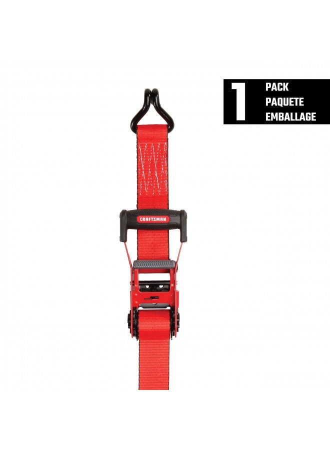 CRAFTSMAN حزام ربط رافعة CRAFTSMAN CMXAZBS10000J أسود/أحمر 2" × 27' مع خطاف مزدوج J - وزن ثقيل/واجب صناعي (قوة كسر 10,000 رطل) - Image 2