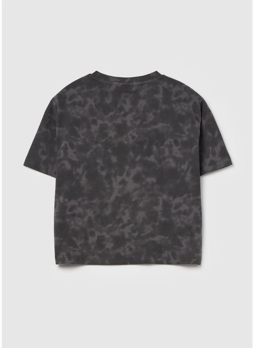 او في اس Tie-dye T-shirt with Stitch print