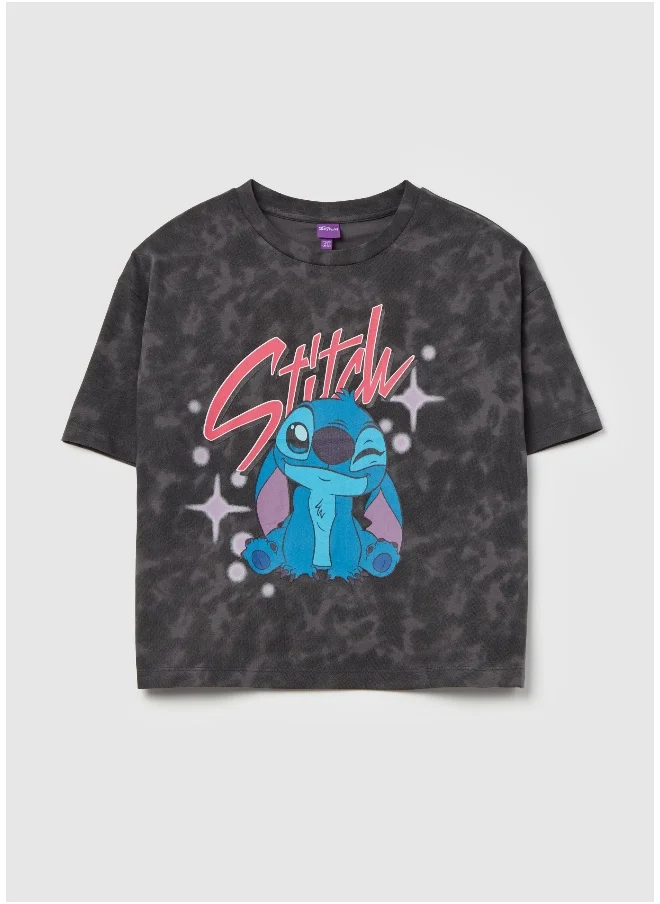 Ovs Tie-dye T-shirt with Stitch print