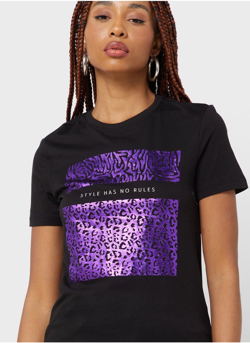 ONLY - Graphic Crew Neck T-Shirt - Image 1