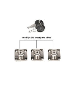 MAFRA 4 Pcs Cabinet Lock Key Drawer Desk Lock, Zinc Alloy Wardrobe Furniture Cabinet Locker Door Hardware Lock with 8 Key (Black)  - Image 3