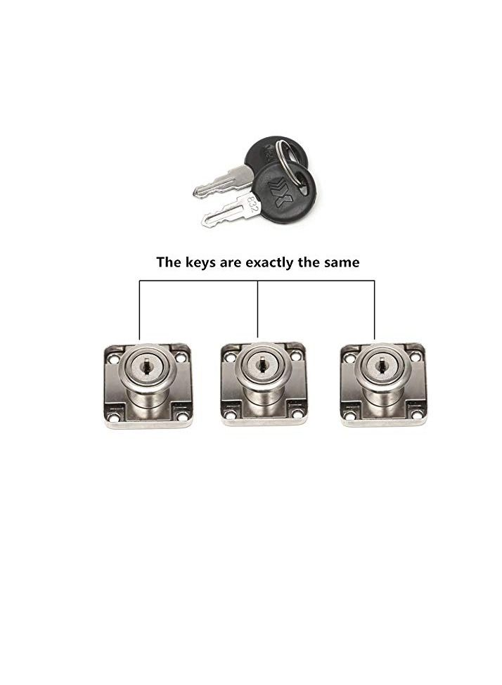 مافرا 4 قطع خزانة قفل مفتاح درج قفل مكتب ، سبائك الزنك خزانة أثاث خزانة خزانة قفل الأجهزة الباب مع 8 مفتاح (أسود) - Image 3