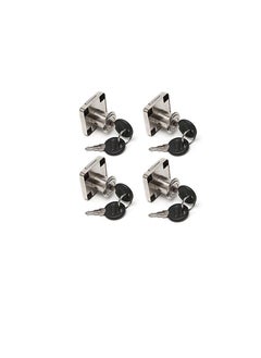 MAFRA 4 Pcs Cabinet Lock Key Drawer Desk Lock, Zinc Alloy Wardrobe Furniture Cabinet Locker Door Hardware Lock with 8 Key (Black)  - Image 1