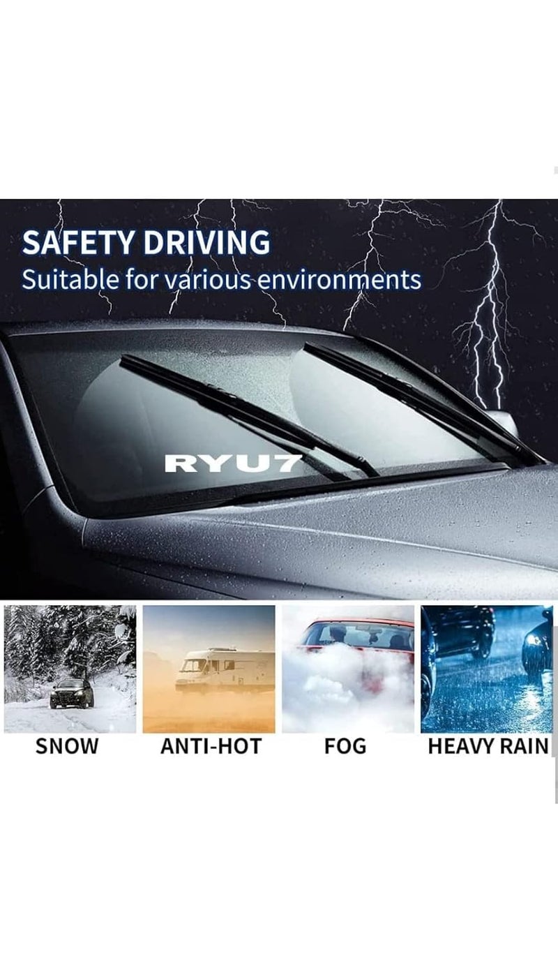 RYU7 ® Front Windshield Hybrid Wiper Blades Compatible with Indica Vista, Indigo,Manza (Pack of 2) - Image 4