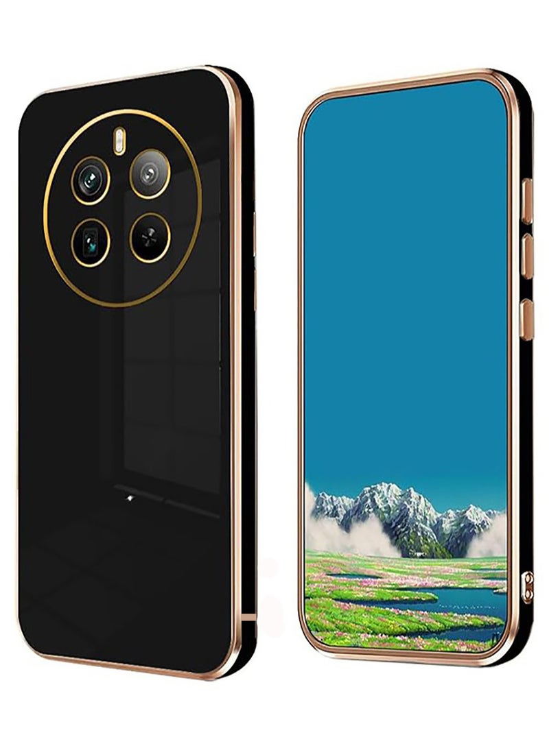 جراب حماية للكاميرا من السيليكون الرقيق اللطيف لهاتف Realme 12 Pro Plus 5G، جراب مضاد للصدمات (أسود) - Image 1