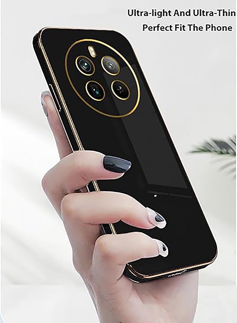 جراب حماية للكاميرا من السيليكون الرقيق اللطيف لهاتف Realme 12 Pro Plus 5G، جراب مضاد للصدمات (أسود) - Image 3
