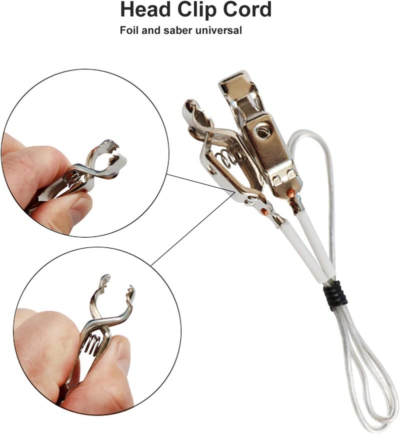 Stainless Steel Fencing Wire Clamp, Professional Saber Foil Clips with Conductive Wire for Fencing Equipment - Image 2