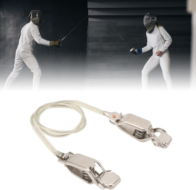 Stainless Steel Fencing Wire Clamp, Professional Saber Foil Clips with Conductive Wire for Fencing Equipment - Image 4