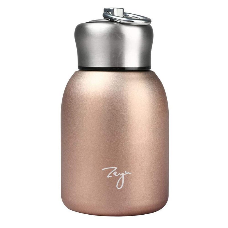 Gets Mini 9 oz Stainless Steel Water Bottle 280ML Vacuum Insulated Water Bottle Leak Proof Sport Tumbler Cup Hot and Cold Water Bottle Rose gold