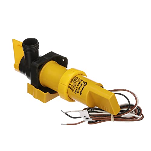 Whale SS1212 Supersub Smart 1100 Electric Bilge Pump - for Fresh or Salt Water Use, 12V DC, 5 Amps, Open Flow Rate of 1050 GPH @ 27.2V DC, 16 AWG Wire, 1-Inch and 1 1/8-Inch Hose Connections - Image 2
