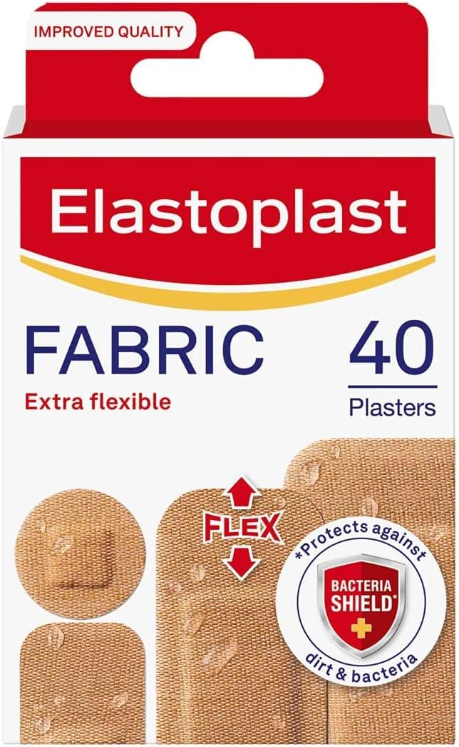 Elastoplast Fabric Extra Flexible Plaster Pack of 40 Cranberry - Image 1
