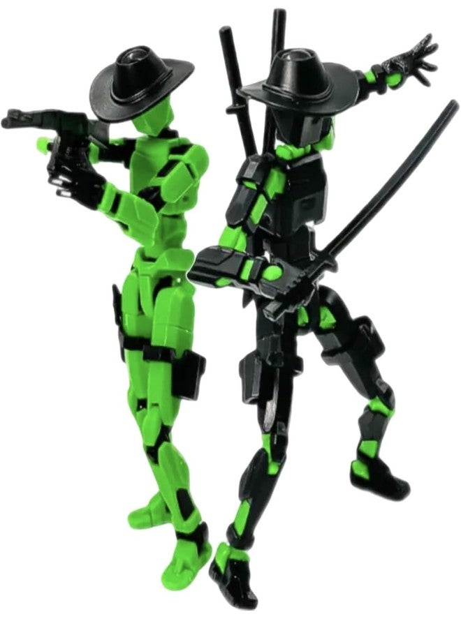 ONNGEO 2 PC Cowboy Action Figures Titan 13, 3D Printed Multi-Joint Movable Robot, T13 Lucky Action Figure, Dummy Robot Action 13, Desk Decoration Creative Robots, Nova 13 Mechanical Doll (Cowboy) - Image 1