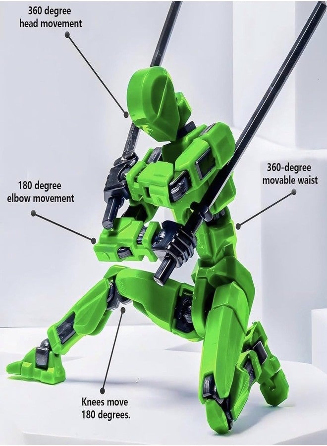 ONNGEO 2 PC Cowboy Action Figures Titan 13, 3D Printed Multi-Joint Movable Robot, T13 Lucky Action Figure, Dummy Robot Action 13, Desk Decoration Creative Robots, Nova 13 Mechanical Doll (Cowboy) - Image 4