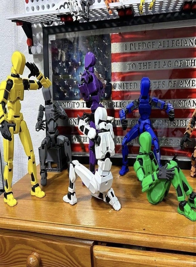 ONNGEO 2 PC Cowboy Action Figures Titan 13, 3D Printed Multi-Joint Movable Robot, T13 Lucky Action Figure, Dummy Robot Action 13, Desk Decoration Creative Robots, Nova 13 Mechanical Doll (Cowboy) - Image 2