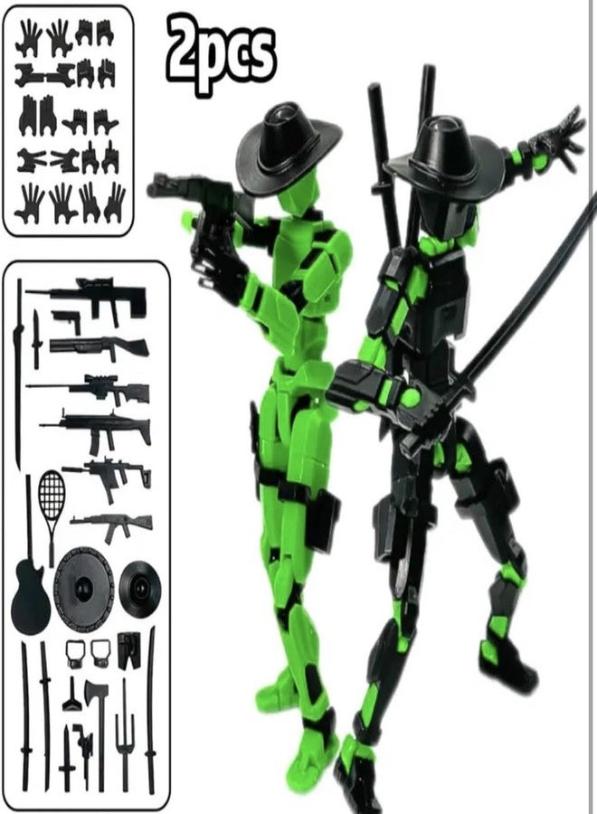 ONNGEO 2 PC Cowboy Action Figures Titan 13, 3D Printed Multi-Joint Movable Robot, T13 Lucky Action Figure, Dummy Robot Action 13, Desk Decoration Creative Robots, Nova 13 Mechanical Doll (Cowboy) - Image 3