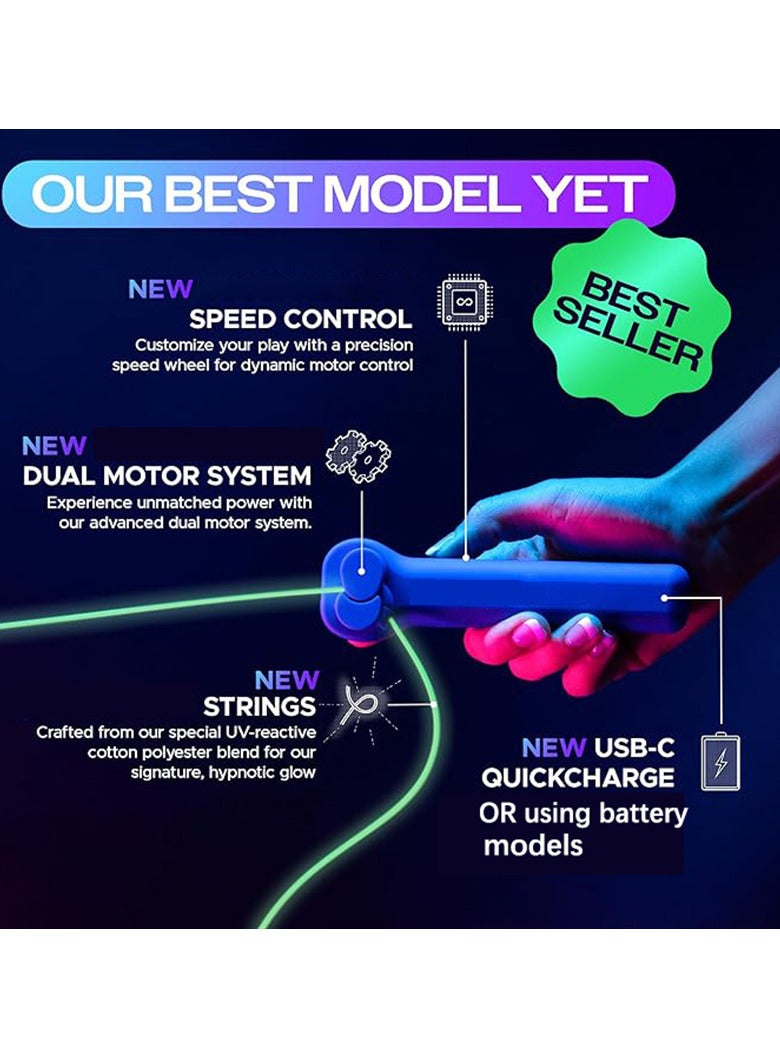 Verci Glow-in-the-dark String Shooting Toy - Built-in UV Black Light - Safe and Fun Adult Rope Transmitter Gift - Virus Decompress Toy - Music Festival Carnival Accessories  - Image 2