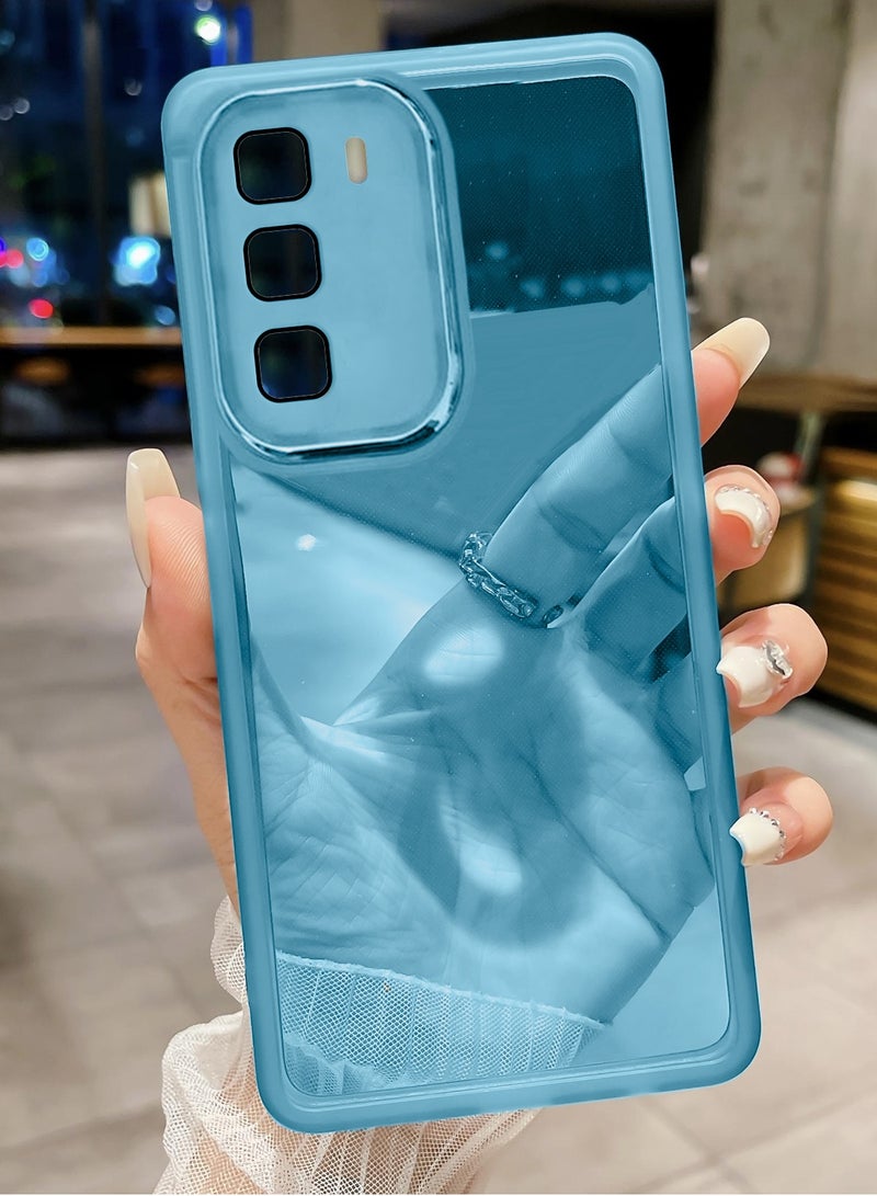 Wtech Infinix Hot 60 Pro+ 2025 Soft Transparent TPU Camera Lens Protection Silicone Ultra Thin Phone Stylish Electroplated Camera Border Back Case Cover - Blue - Image 2