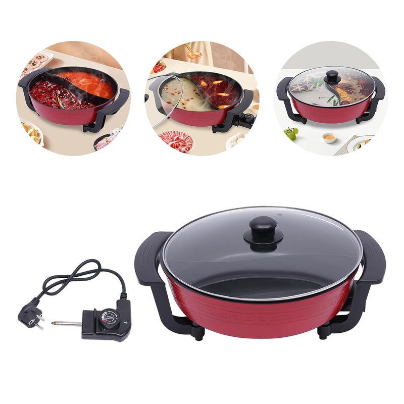 Olpad 6L Hot Pot Twin Cooking Pot Yin Yang Hotpot Multifunctional Pan Electric Induction Soup Pots Cooking Tool Kitchen Casserole NonStick Cooking Pot Japanese - Image 4