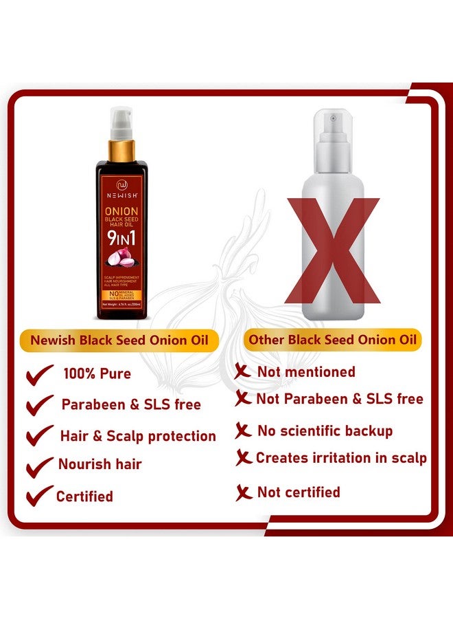 Newish Pure Kalonji (Black Seed) Hair Oil For Hair Growth, Strengthening & Scalp Nourishment - 100% Natural & Cold-Pressed - 200Ml - Image 5