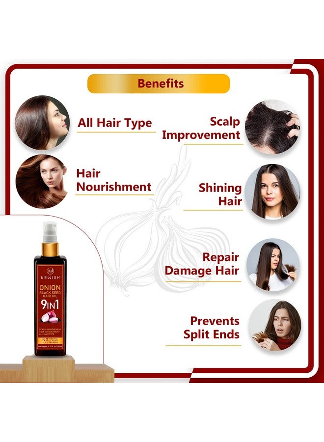 Newish Pure Kalonji (Black Seed) Hair Oil For Hair Growth, Strengthening & Scalp Nourishment - 100% Natural & Cold-Pressed - 200Ml - Image 2