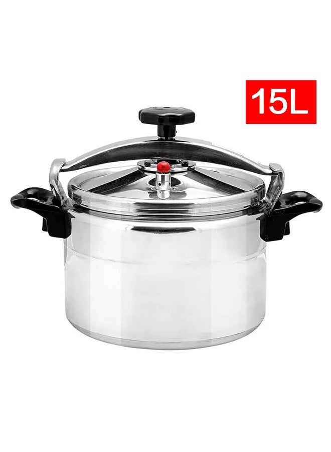 15L Large Capacity Heavy-Duty Aluminum Pressure Cooker With Fast Heat Distribution, 7-Tier Locking Lid & Safety Valve System, Induction Compatible For Gas/Electric Stoves, For Family Meal Cooking, Durable & Easy-Clean Design - Image 1