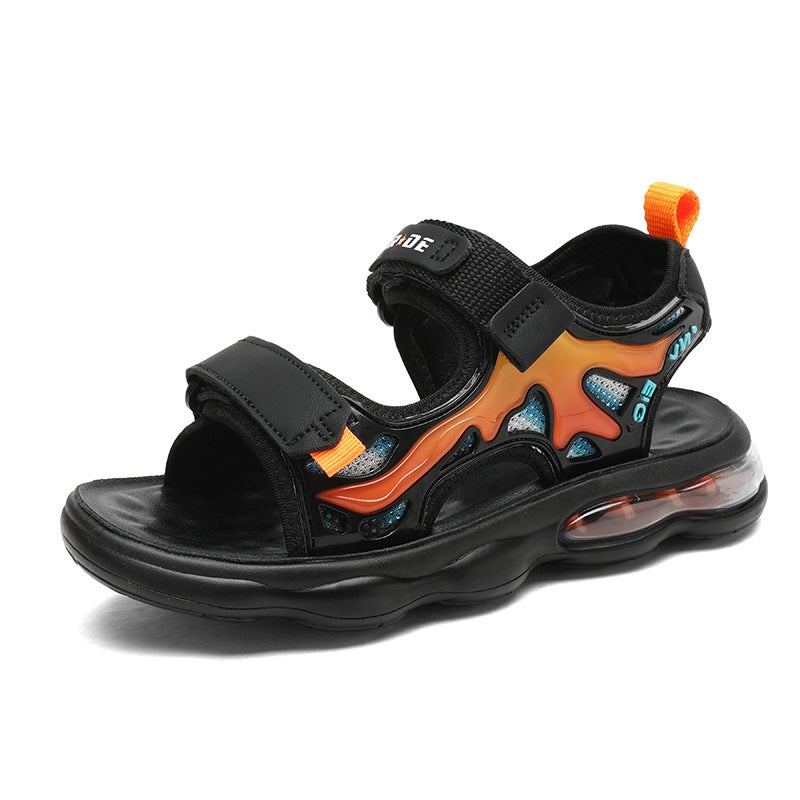 1919 Children'S Sandals Beach Shoes Summer Ribbon Velcro Open Toe Middle And Large Boys Primary And Secondary School Children'S Shoes - Image 2