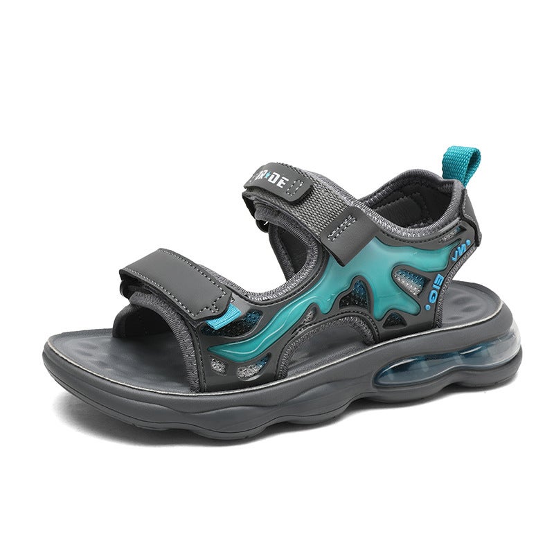 1919 Children'S Sandals Beach Shoes Summer Ribbon Velcro Open Toe Middle And Large Boys Primary And Secondary School Children'S Shoes - Image 1