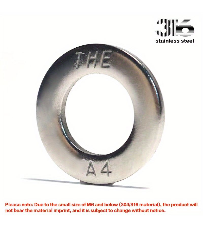 Stainless Steel 316 A4 Flat Washers M30 Vickers Hardness 200 300HV High Hardness Metal Washers for Bolt Connections DIN125 Class A German Standard - Image 2