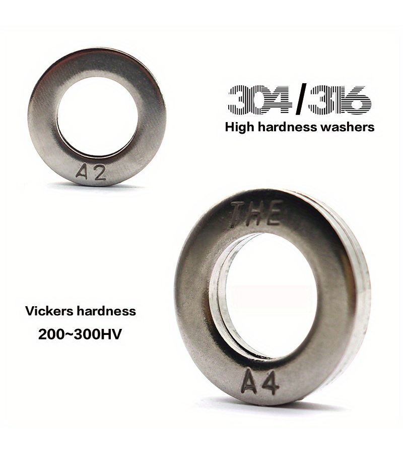 Stainless Steel 316 A4 Flat Washers M30 Vickers Hardness 200 300HV High Hardness Metal Washers for Bolt Connections DIN125 Class A German Standard - Image 3