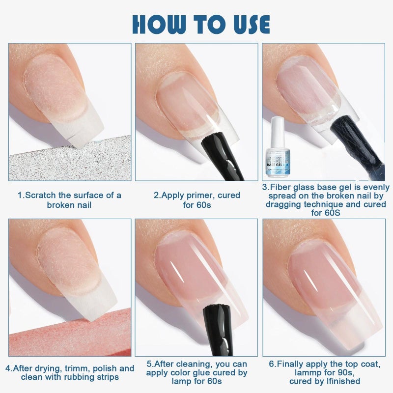 Nail fiber repair adhesive extends and repairs residual and broken nails with functional adhesive  white - Image 4