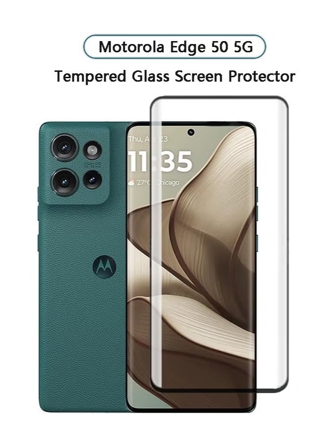 إكس ليفيل واقي شاشة لهاتف Motorola Edge 50 5G من الزجاج المقسى، تغطية كاملة HD 9H صلابة مضادة للخدش ومضادة لبصمات الأصابع وخالية من الفقاعات - Image 1