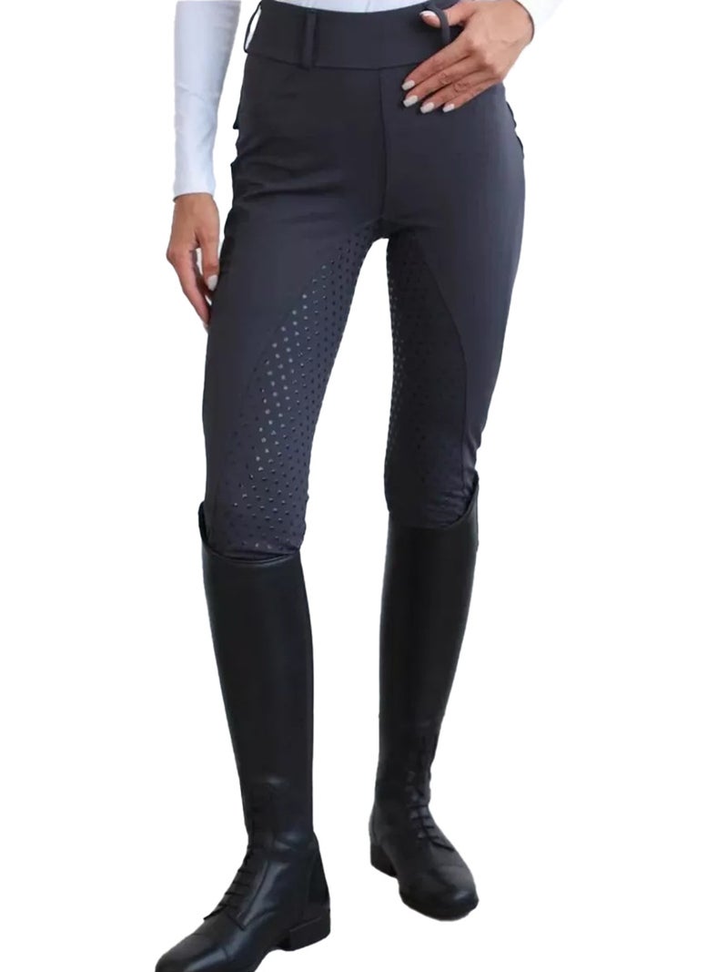 Generic Men Women Equestrian Riding Silicone Pants Quick Dry F126 black