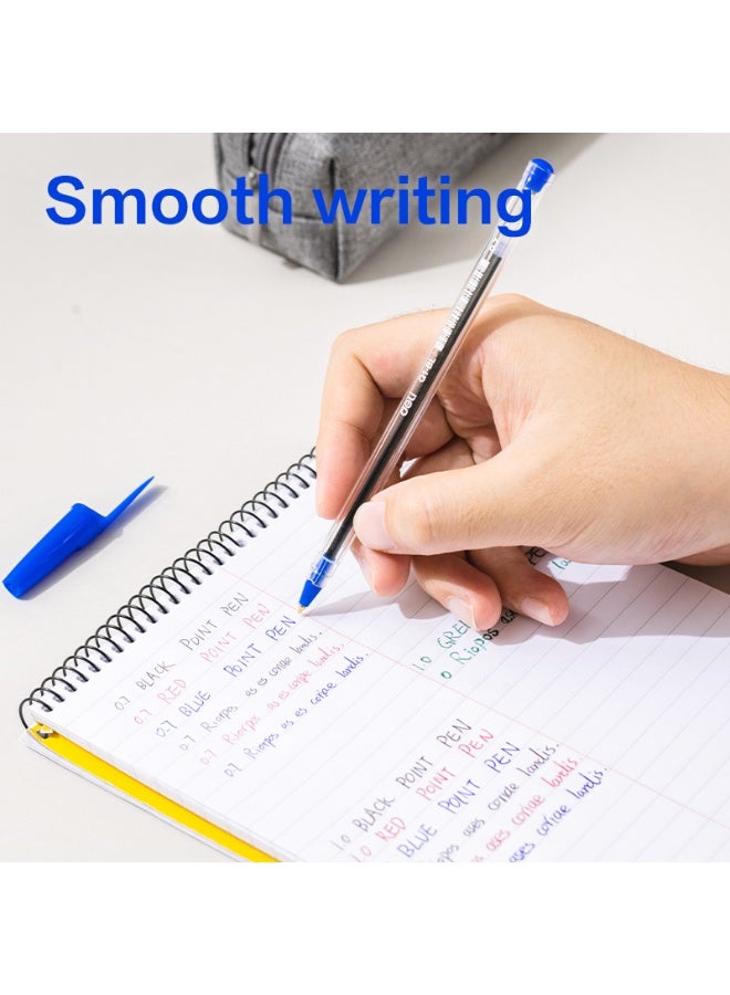 Deli EQ1-BL Ballpoint Pens, 0.7mm Fine Point, Blue Ink, Smooth Writing Office Pens, 12 Pack. - Image 3