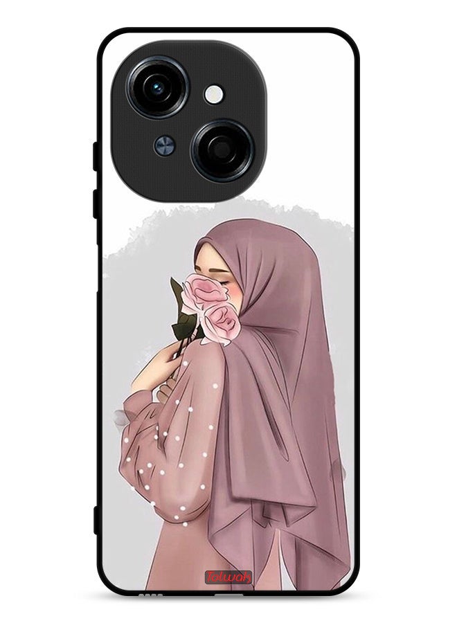Tolwak غطاء حماية Tecno Spark Go 1S 4G مع فن الفتاة holding roses - Image 1