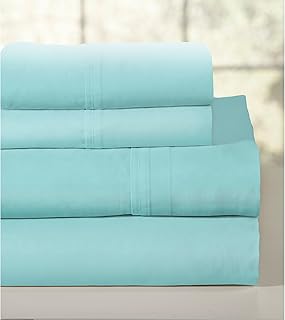 Pointehaven 200 Thread Count Combed Cotton Sheet Set, Queen, Aqua - Image 1