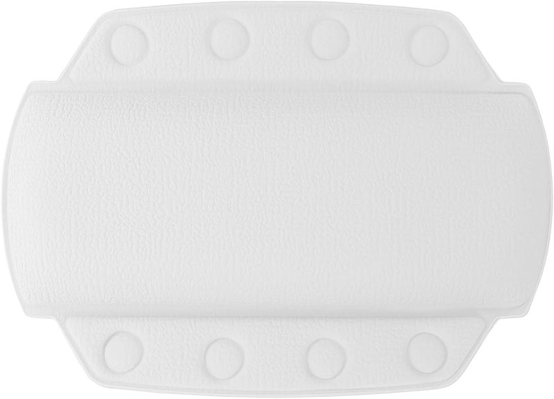 Bathtub Head and Neck Pillow Medium Size White Foam Bath Cushion with Suction Cups Comfortable Spa Tub Pillow for Soaking and Relaxation - Image 1