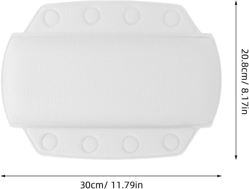 Bathtub Head and Neck Pillow Medium Size White Foam Bath Cushion with Suction Cups Comfortable Spa Tub Pillow for Soaking and Relaxation - Image 2
