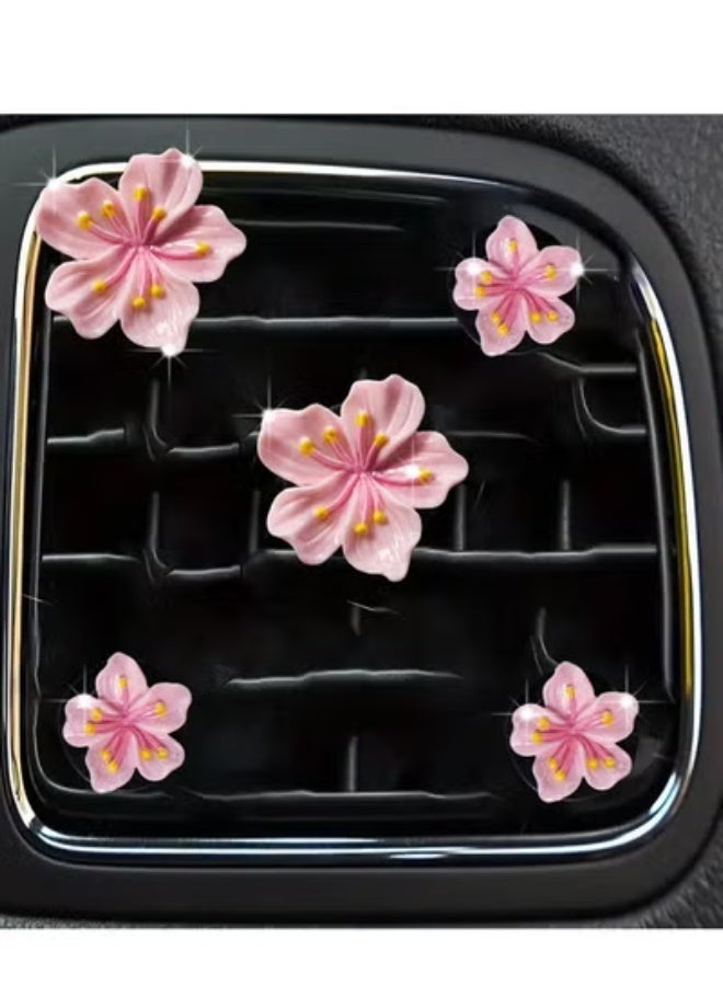 COYO 5 Pcs Cute Car Air Freshener Vent Clips Flower Air Vent Clips for Fresheners Car Accessories Aesthetic Interior Decor for Women Peach Blossom - Image 1