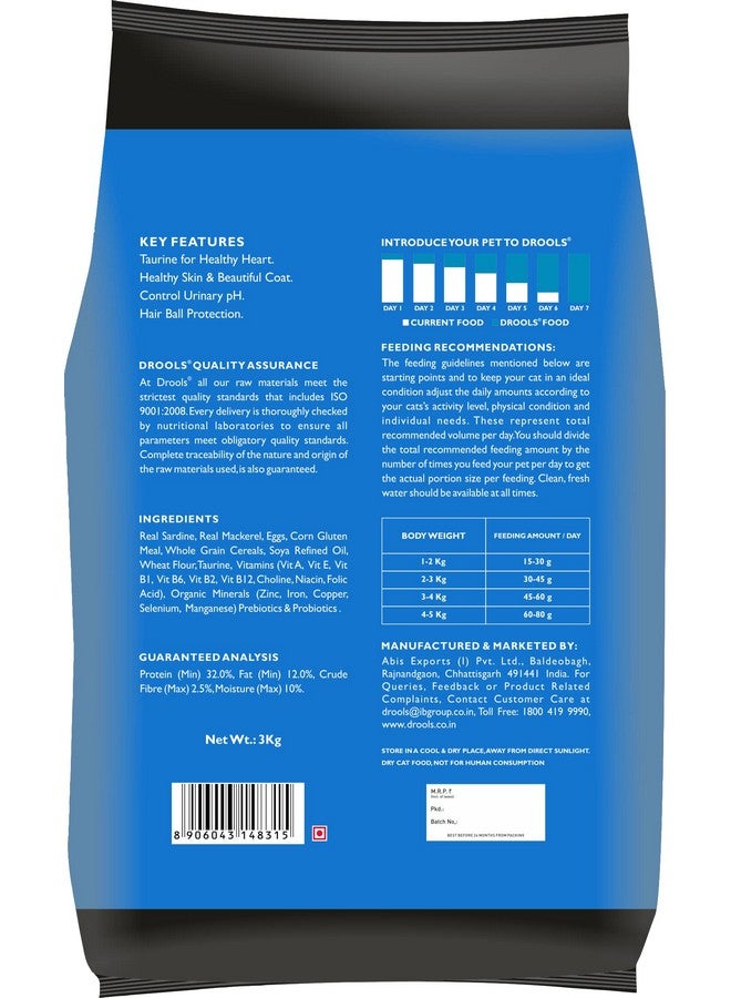 Drools Adult Dry Cat Food, Ocean Fish, 3Kg With Free 1.2Kg, Total 4.2 Kg Pack - Image 2