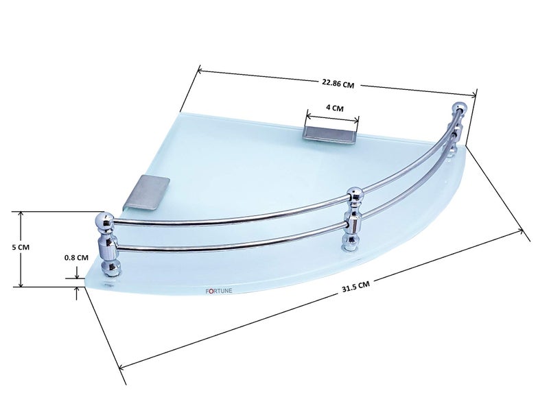 FORTUNE Glass Corner Shelf/Bathroom Shelf/Multipurpose Shelf/Living Room Corner Shelf/Wall Mount Bathroom Shelves (Frosted) (9 x 9 Inch) - (Pack of 1) - Image 5