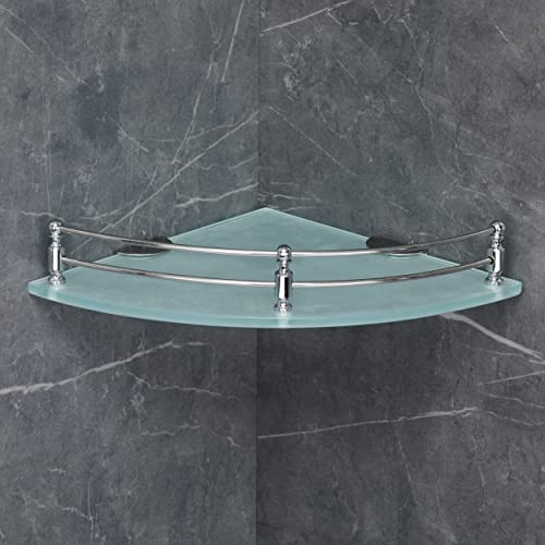 FORTUNE Glass Corner Shelf/Bathroom Shelf/Multipurpose Shelf/Living Room Corner Shelf/Wall Mount Bathroom Shelves (Frosted) (9 x 9 Inch) - (Pack of 1) - Image 3