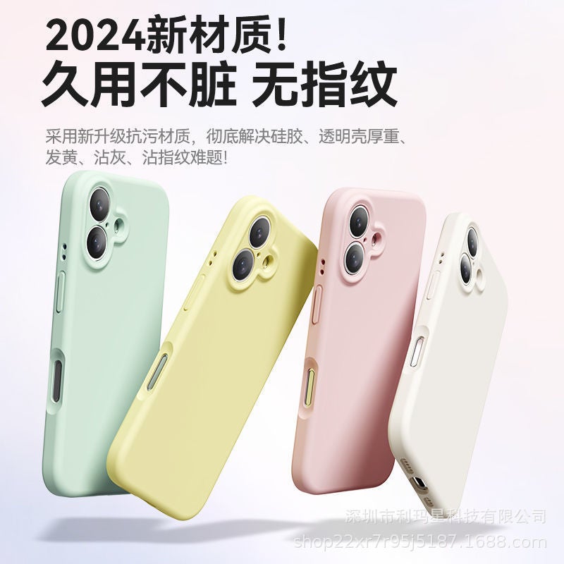 غطاء واقي بسيليكون باللون أزرق من السيليكون لـ iPhone 16 / 16 Plus / 16 Pro / 16 Pro Max مع حماية من السقوط وتغطية كاملة مع مقاوم للصدمات مع مقاوم للخدش للاستخدام العملي - Image 3