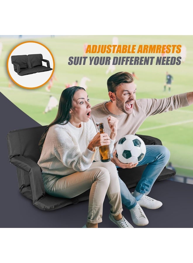 BlueFire Extra Wide 25" Portable Stadium Seat with Back Support – Padded Bleacher Chair, Waterproof & Reclining, Lightweight for Sports, Camping, Concerts, Picnics, Outdoor Events, with Cup Holder & Storage Pocket - Image 4