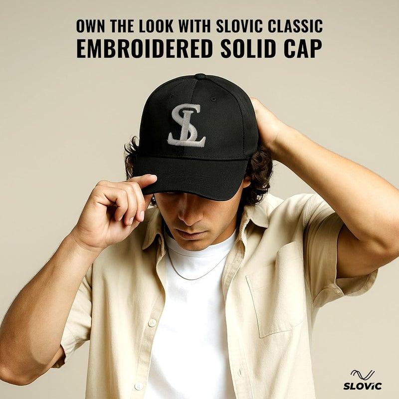 SLOVIC Cap for Men Stylish | Unisex Cap with Adjutsable Straps | Summer Caps for Men & All Sports - Cricket, Football | Comfortable fit Baseball Caps for Mens & Boys | Free Size - Image 2