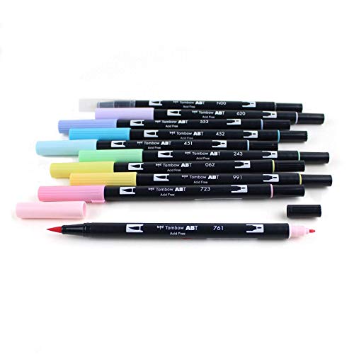 Tombow Pen Set, Dual Brush, 5-3/5"Wx8-9/10 Lx1/2 H, 10/Pk, Ast (TOM56187) - Image 2