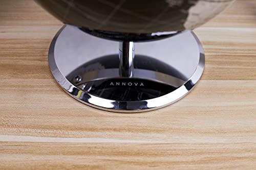 ANNOVA Metallic World Globe Black – Educational/Geographic/Modern Desktop Decoration - Stainless Steel Arc and Base/Earth World - Metallic Black - for School, Home, and Office (10-Inch) - Image 4