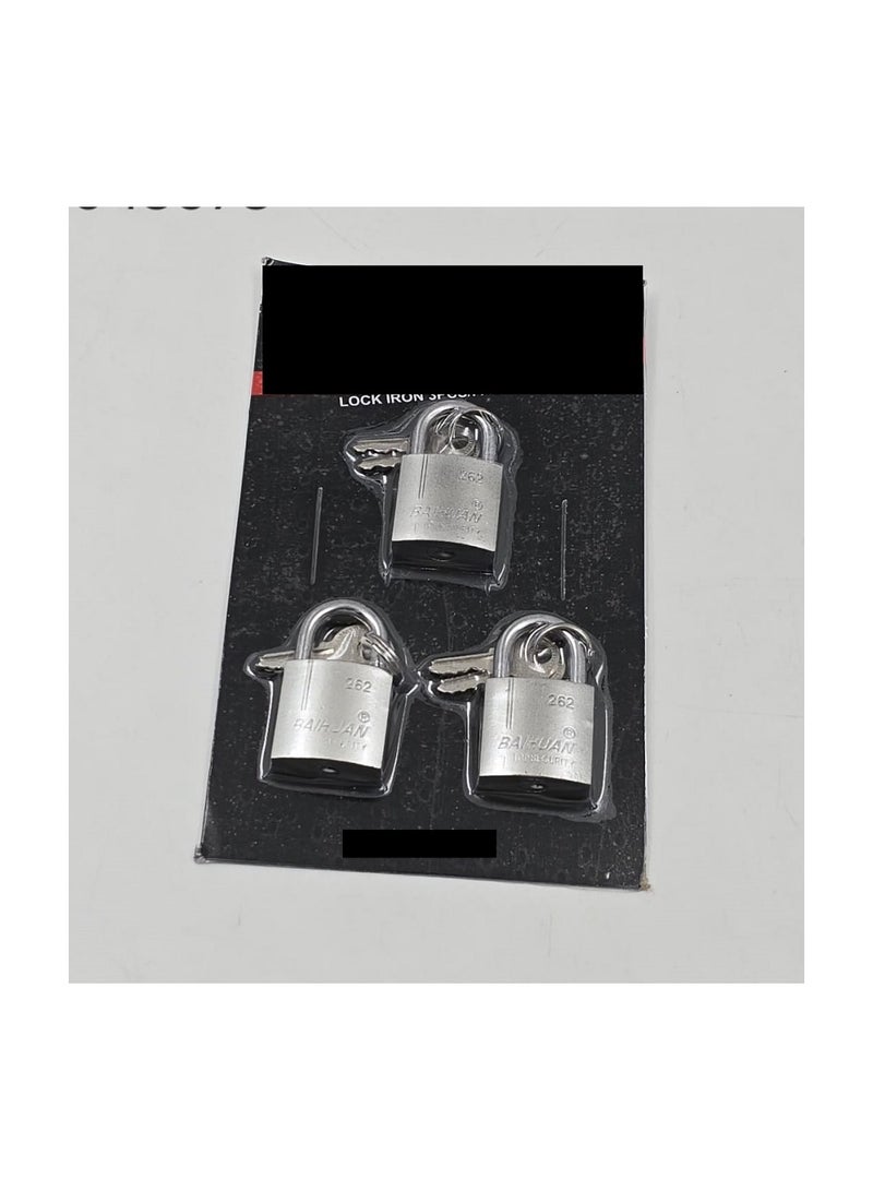 Durable high quality iron lock | Solid Brass Locks with Keys, 3pcs Outdoor and Indoor Storage Lock