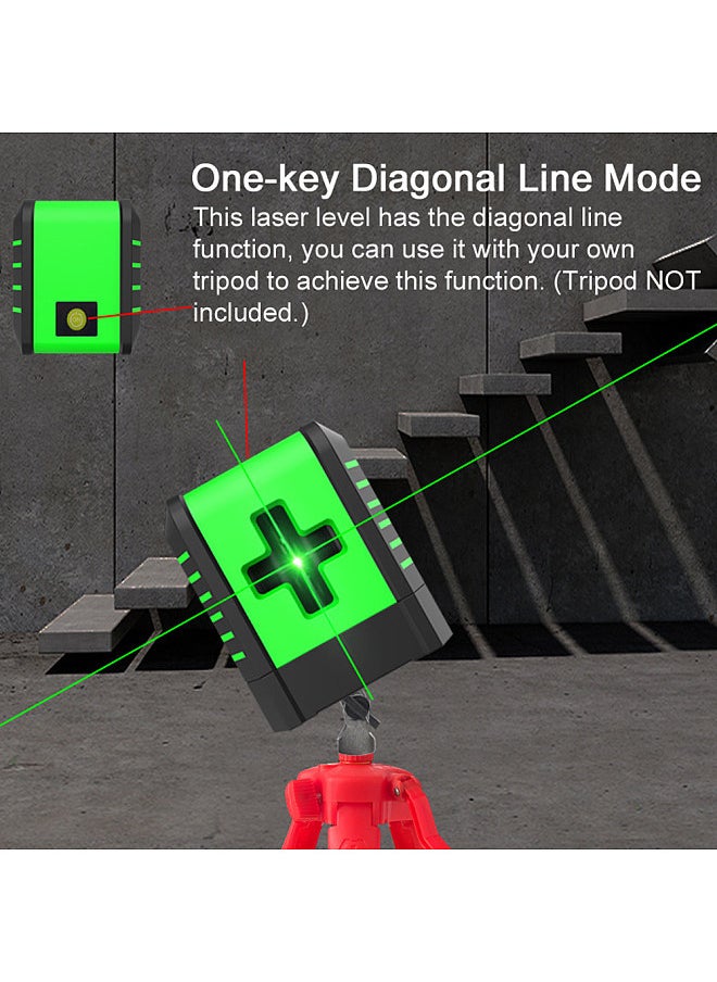 Generic - Small Portable 2 Lines Laser Level Leveling Laser 3° Self Levelling Diagonal Line Multi-function Laser Level for Household Flooring Tile Layout Door Window Install - Image 1
